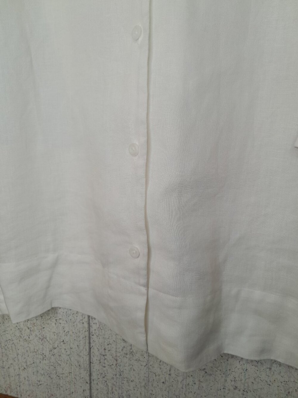 Westbound Woman Essentials 100% Linen Women's White Blouse Plus Size 16 W - Picture 3 of 5